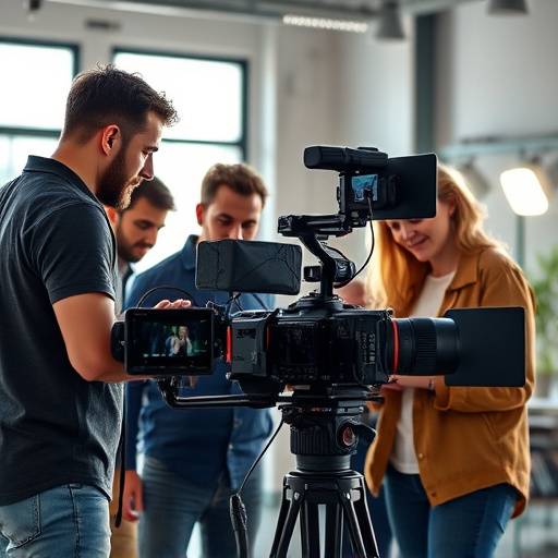 Equipo de VideoSolutions trabajando en una producción de video